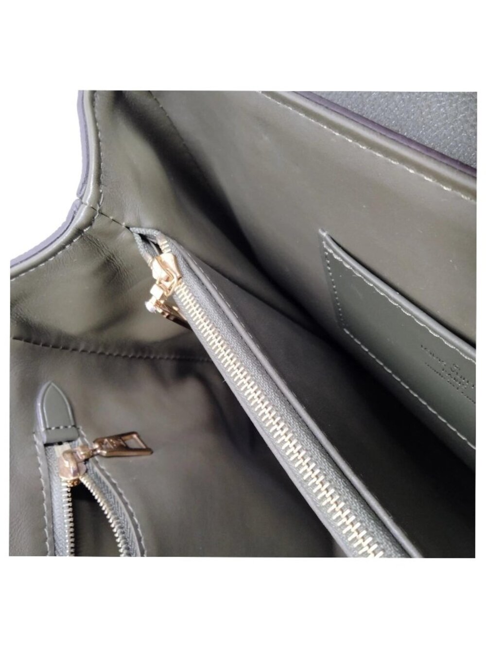 Authentic Louis Vuitton Rose des Vents MM Khaki Leather Satchel Crossbody Bag - Picture 10 of 16